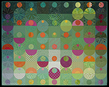 Melon Sky  |  2020  |  80" x 62"  |  Juried into QuiltCon Together, 2021  |  Juried into Quilts=Art=Quilts 2022  |  Juried into Summer Celebration of Quilts, New England Quilt Museum, 2023 