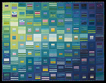 Bird's Eye View &nbsp;|&nbsp; 2014 &nbsp;|&nbsp; 44.5" x 58"  &nbsp;|&nbsp; Juried into Stitched States: 250 Years - A Quilted Map of Our Nation, Houston Quilt Festival, November 2026.